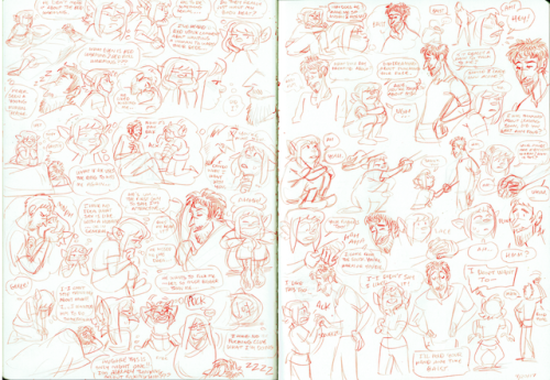 Here’s some Balst sketches that eventually made their way into that second chapter. 