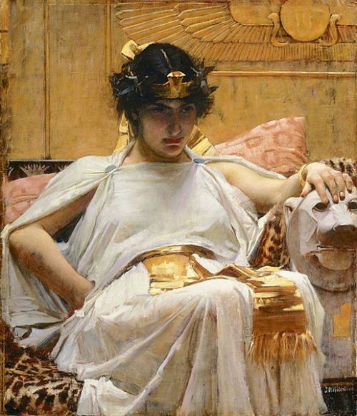 mochi-jupe-jaune:vinterkosmos:CleopatraJohn William Waterhouse (1849-1917)#i love this picture of cl