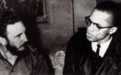 thebestoftimes-theworstoftimes:  Fidel Castro and Malcolm X meeting at the Theresa Hotel in Harlem (September,1960) Today is the 48th anniversary of Malcolm X assassination.  