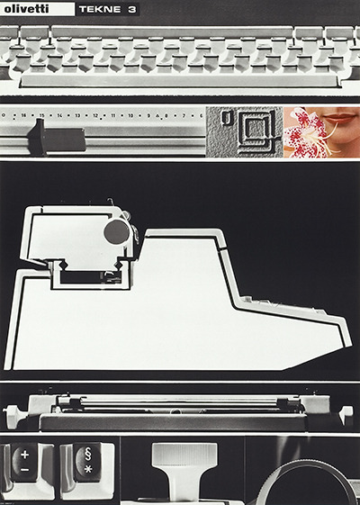 Ettore Sottsass, design for Olivetti Tekne 3 typewriter, 1964. Italy. Via plakatkontor