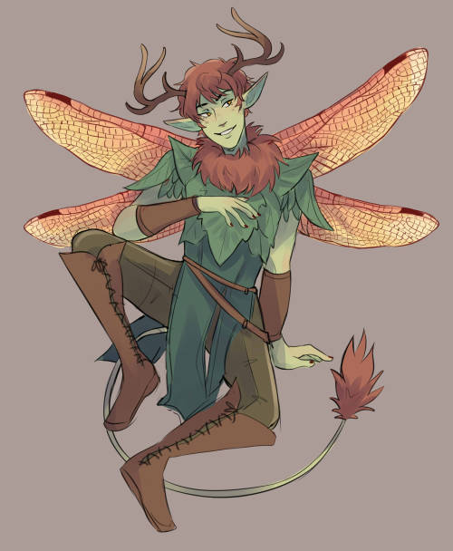 A faerie design I did for a test run of a Tiktok drawing challenge! He looks like he steals buttons.