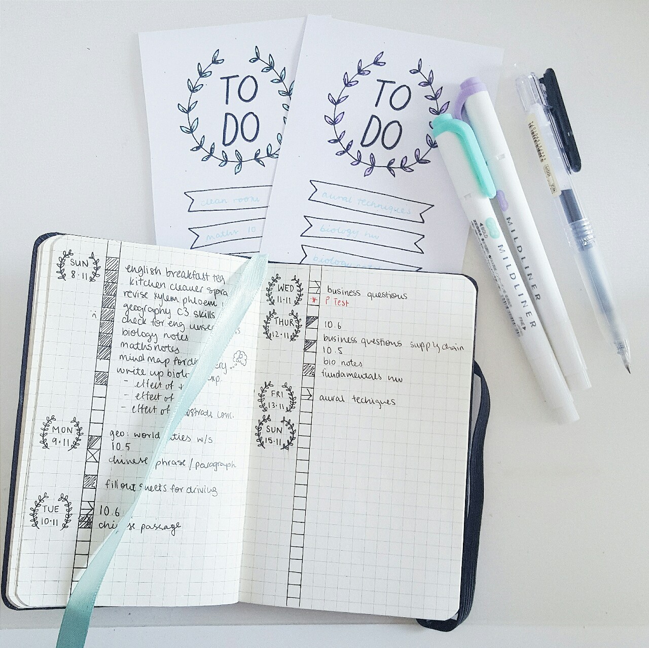 studyparadise:  15.11.15 using @recycledpaperstars layout for my bullet journal and