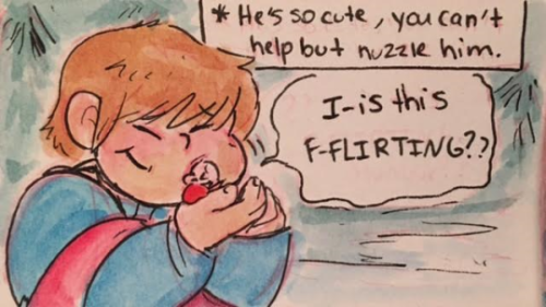Tiny Pap Meets “giant” Frisk! :) For Friday’s Fluff! 