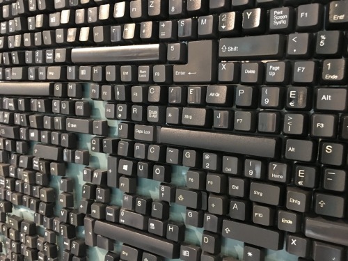 nixcraft: Up close: “oh hey cool someone glued keyboard keys to the wall.” *steps back to take a photo* OMG I WAS NOT EXPECTING THAT (Via mrthreadzilla) 