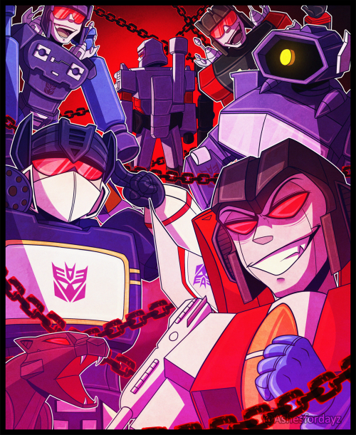 ashesfordayz:The Decepticon bitch squad has arrived!I started rewatching three Transformers shows wi