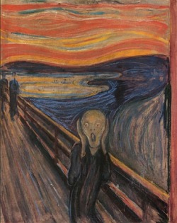 criwes:  Anxiety series by Edvard Munch  The Scream (1893)Despair (1893-4)Anxiety (1894) 