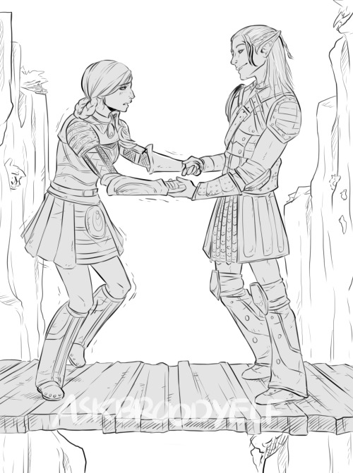 askbroodyelf: Commission for Genginger Come,” he said, stepping toward her and holding out his