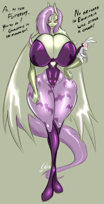 discountbongsanddildos:  saliantsunbreeze:  Another big one for Obsidian~! :3  Flutterbat!  A little more on the cosplay end, obviously with the Castlevania inspired pose and the Darkstalkers inspired outfit.   Anatomy is overrated for cartoon duck