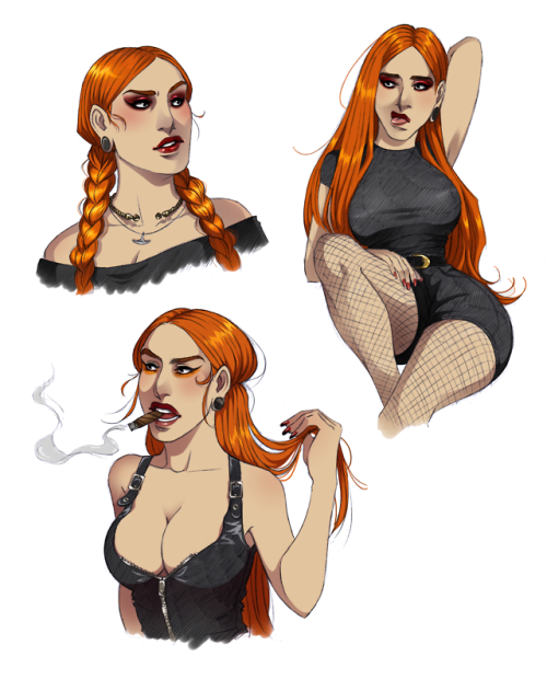 Did a lot of sketches of my girl Sonja. 