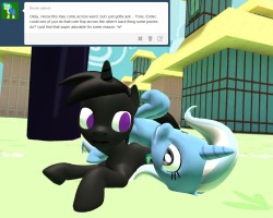 asktrixandberry:  Trixie: We should do this more often. Ender: Yeah. M: Maybe the best pic I’ve ever done.  Eeeecute~! &lt;3