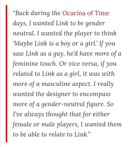 kropotkhristian:Reminder that Link was designed to be genderqueer