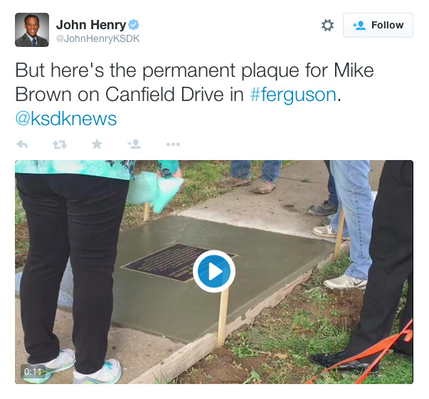 justice4mikebrown:  May 21As requested by the Brown family, workers resurface the
