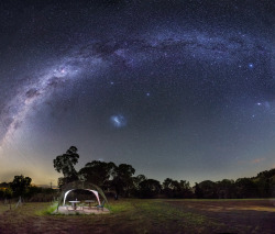just&ndash;space:  The Milky Way and LMC over regional Queensland 