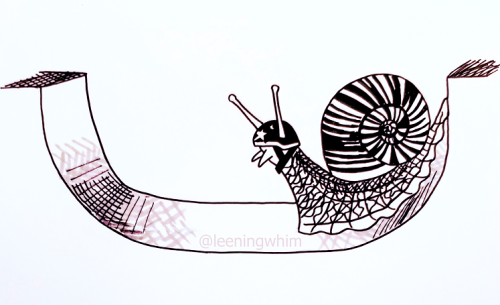 Inktober Day 12: Slippery(Not too happy with the shading on this one, but the snail is lovely.)