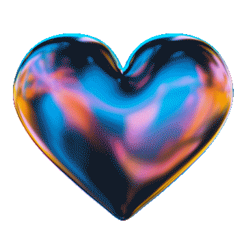 looping gif of a shiny heart slowly spinning