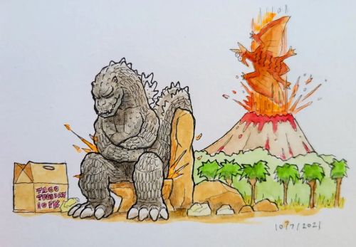 OcTOHOBer Day 7 - Explosive #godzilla #Rodan #kaiju #gojira #monster #halloween #godzilla #micron #i