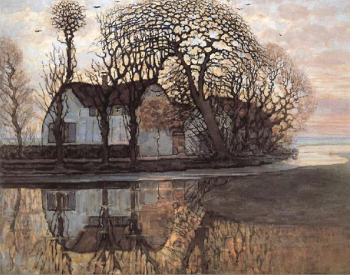 modijeanne:Farm Near Duivendrecht , 1916by Piet Mondrian  (1872 - 1944) - Dutch artist