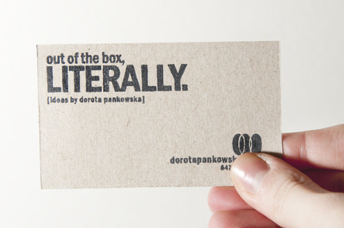 Out of the box business cards, figuratively &amp; literally.