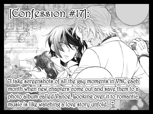 “I take screenshots of all the gay moments in VNC each month when new chapters come out and sa