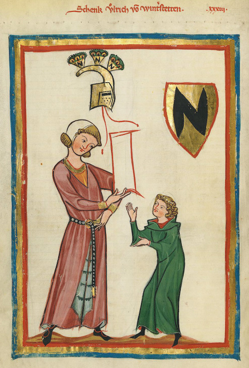 Illustrations from the Codex Manesse by the Grundstockmaler, 1305-1315