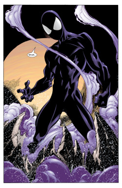 thebendisageofcomics:  Ultimate Symbiote Spider-Man (Ultimate Spider-Man #34, 2003) Mark Bagley (Pencils) Art Thibert (Inks) 