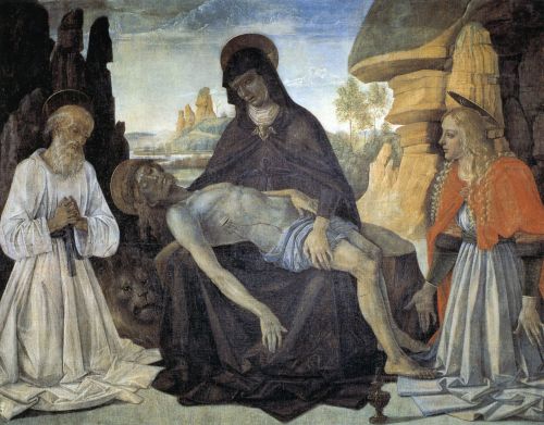 Pietà with St. Jerome and St. Mary Magdalene, Perugino, ca. 1473