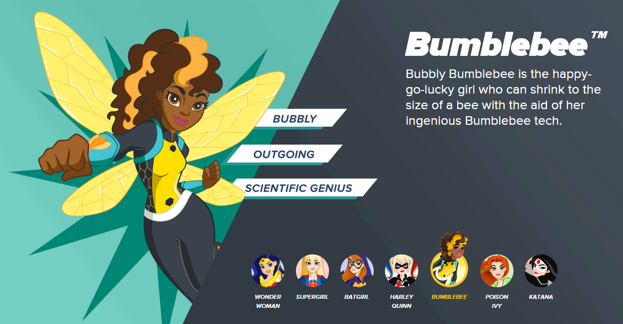 softpunkbucky:  dcwomenofcolor:  DC Superhero Girls Profile – Bumblebee &amp;