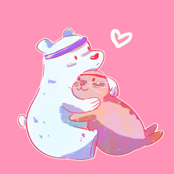 cherryberrylemon:Seals are my favourite animal and Ice Bear is my fave bear bro this is the ultimate combination of things I love ;w; Precious! 