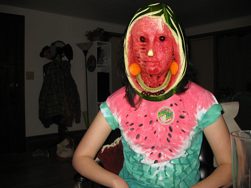 sixpenceee:  socially-awkwad:  sixpenceee:  So here are some of the creepiest watermelon sculptures I have found on the interest  The first one scared the shit outta me .  Imagine it crawling towards you in the middle of the night 