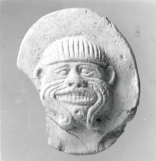Plaque with face of the demon Humbaba, Old Babylonian, ca. 2000-1600 B.C., MesopotamiaIf you&rsquo;r
