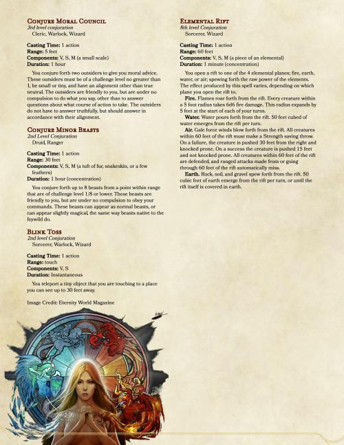More conjuration spells, because conjuration spells are fun. #dnd#d&d#d&d 5e#5e #dungeons and dragons #homebrew#tabletop#spells#conjuration