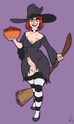 inkstash:  Been wanting to draw a new MILF character, futa character, and a Halloween pic. So here’s all three combined! First pass at her design, but I think I’ll develop the concept into a regular OC. 