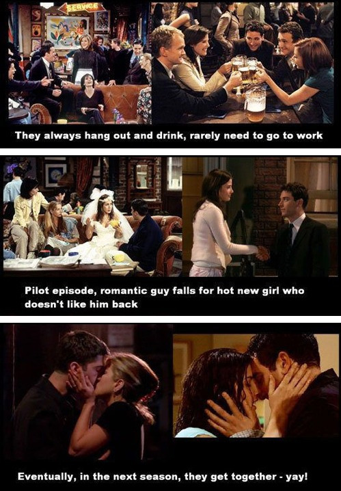 tastefullyoffensive:  ‘How I Met Your Mother’ is Basically Just a Remake of 'Friends’ [via]Previously: Theory of the Pixar Universe 