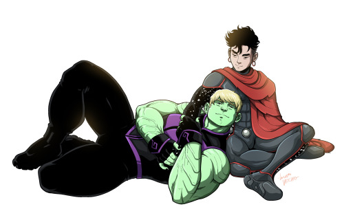 lucianovecchio: Teddy and BillyHULKLING and WICCANAka the sweetest power couple ever. Digital Commis