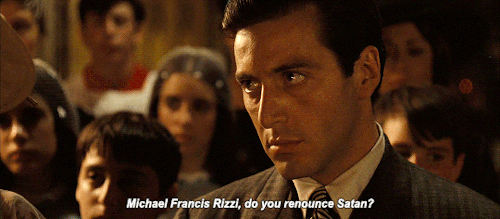 tomellis:—“Michael Rizzi will you be baptized?”—“I will.”—“Michael Rizzi, go in peace, and may the L