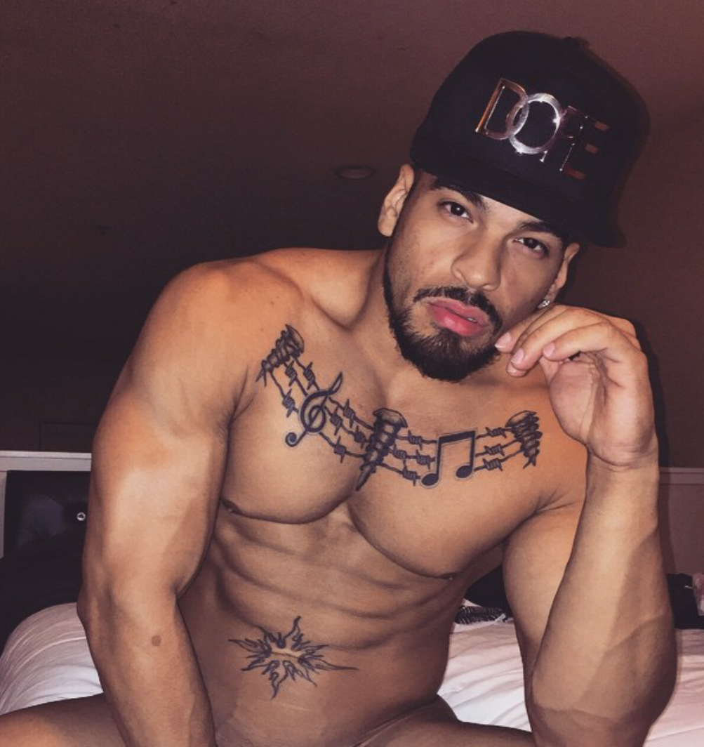 dominicanblackboy:  A sexy moment in bed wit thick fat fuckable ass Gio yo posted