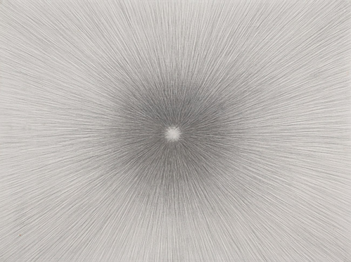 pallas-press:  Richard Pousette-Dart, Implosion. Graphite over acrylic paint on wove paper, 1978 