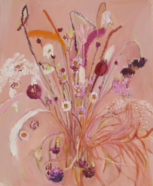 wtxch: Midori Sato (Japanese, b. 1984)Dry flowers bouquet, 2018Oil on canvas