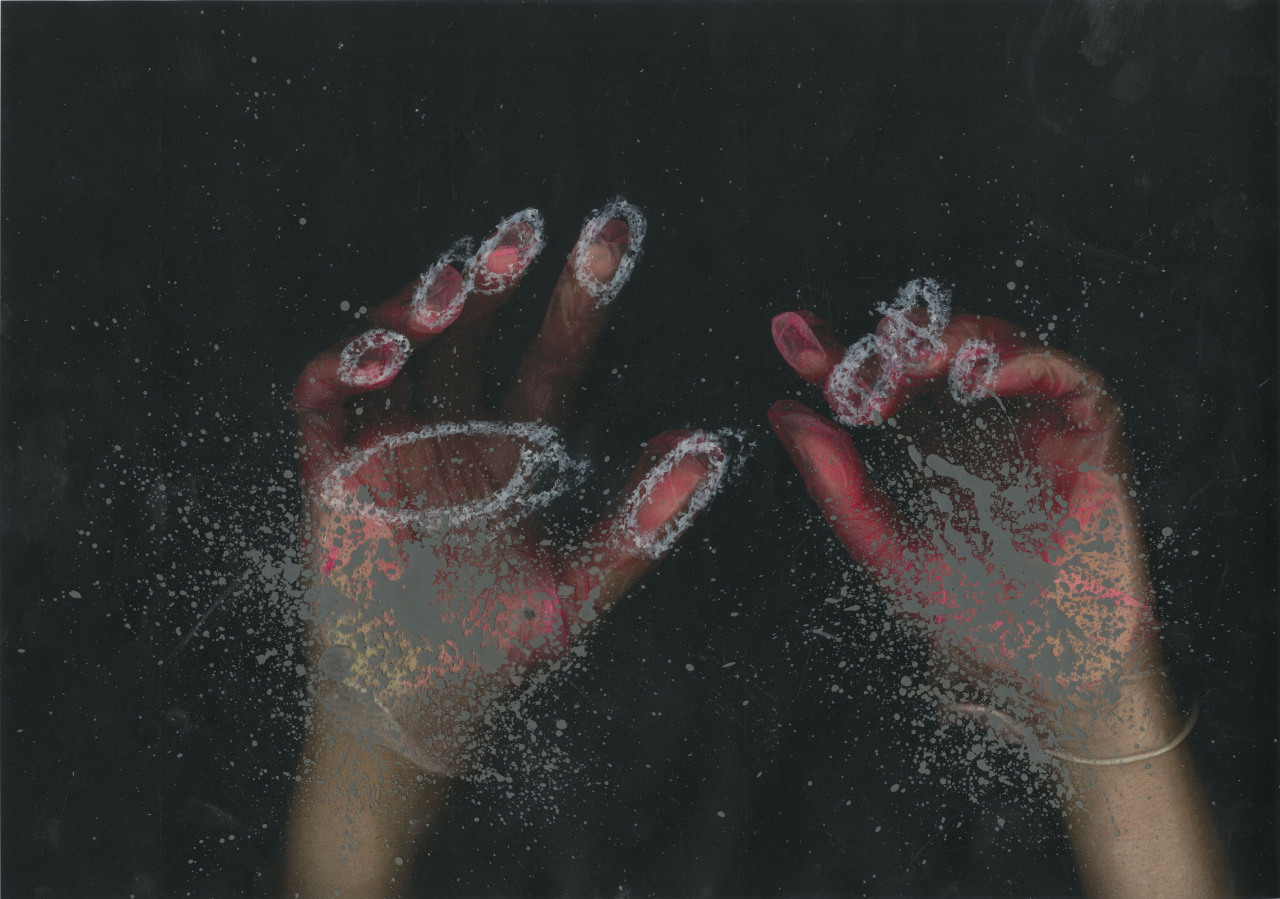 ellynabraham:  Paint and Pastel on Acetate and Colour PhotocopyNovember 2013Ellyn