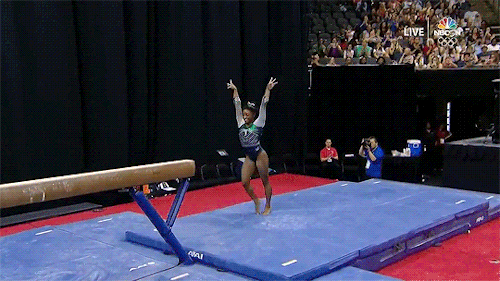 bradenholtby: simone biles is the first person in history to land a double twist-double somersault -