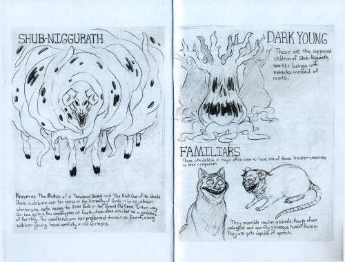 shutupshea:The zine I made for my illustration class, a sort of bestiary based on the Lovecraft Myth