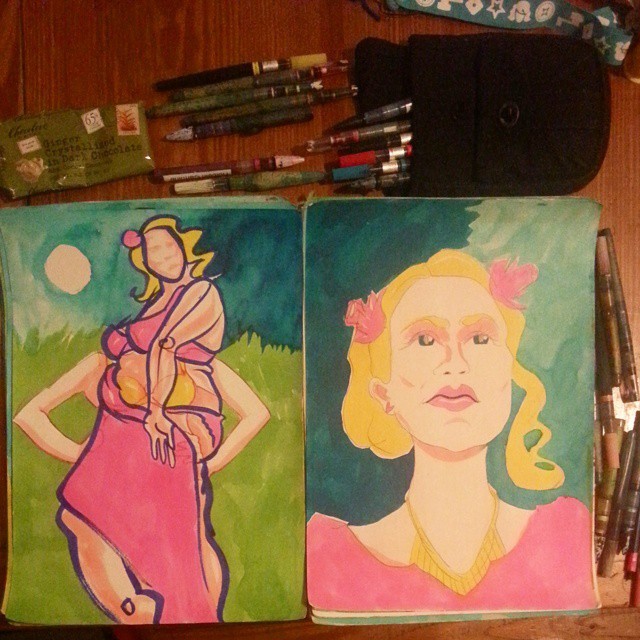 Drawings of Porcelain Dalya from Dr. Sketchy&rsquo;s.  #mattbernsonrunsonchocolate