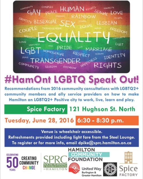 June 28th there will be a release event for the findings of the LGBTQ speak out community consultati