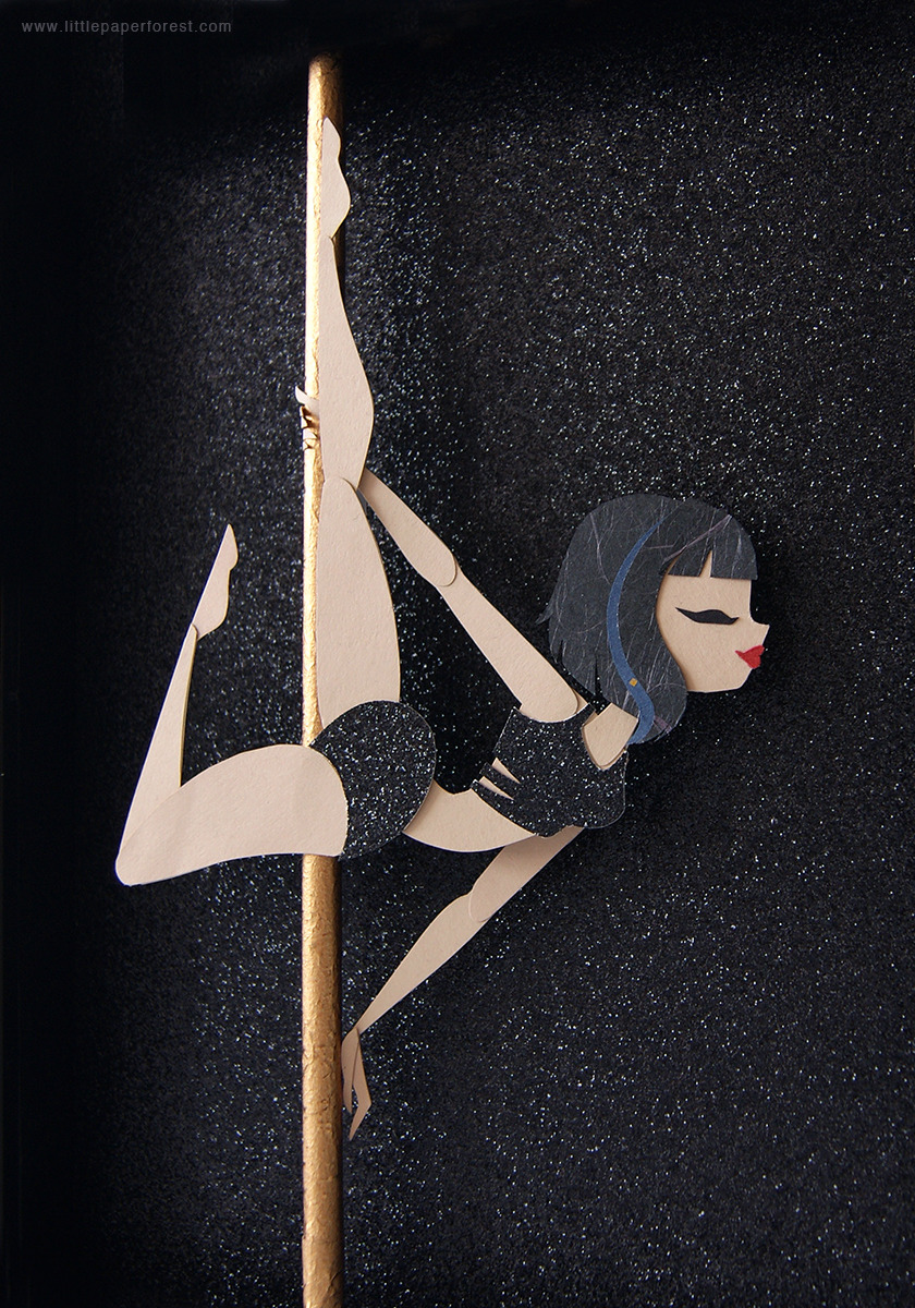littlepaperforest:  A little series of pole dancing ladies for a Pole Fitness Studio