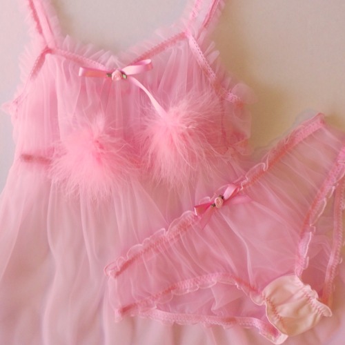 herhappysissywife: sugarlacelingerie: Perfect pink panties to match This set and 5 other colors avai
