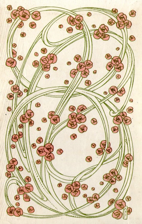 michaelmoonsbookshop:michaelmoonsbookshop:superb art nouveau design endpapers c1905 by Talwin Morris