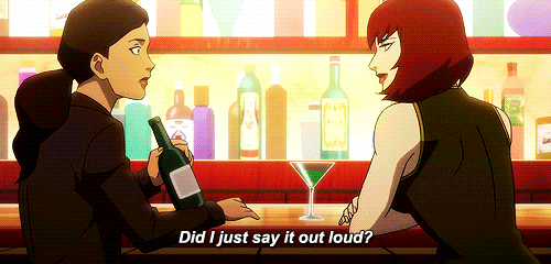 shipwind:  talesofnorth:  - So, you’re a cop? - A detective. You have a problem with that?- No! Not at all. You… just don’t look the part.  WHERE’S THIS FROM?   OMG KORRASAMI SCENE RIGHT HERE!~
