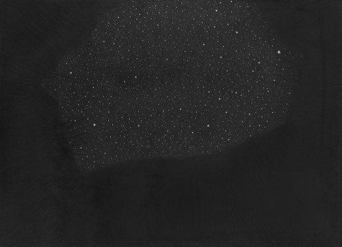 Wave &amp; Starry Night. Hu Liu (胡柳). Pencil on paper. 2011 &amp; 2012.Hu Liu, born in Xinyang, work