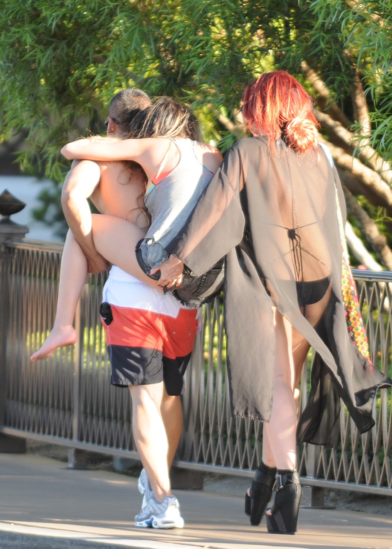 So her friend had to hold her ass up.