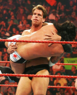 rwfan11:  CM Punk- trunks pulled a little ….hey JBL watch those fingers! 